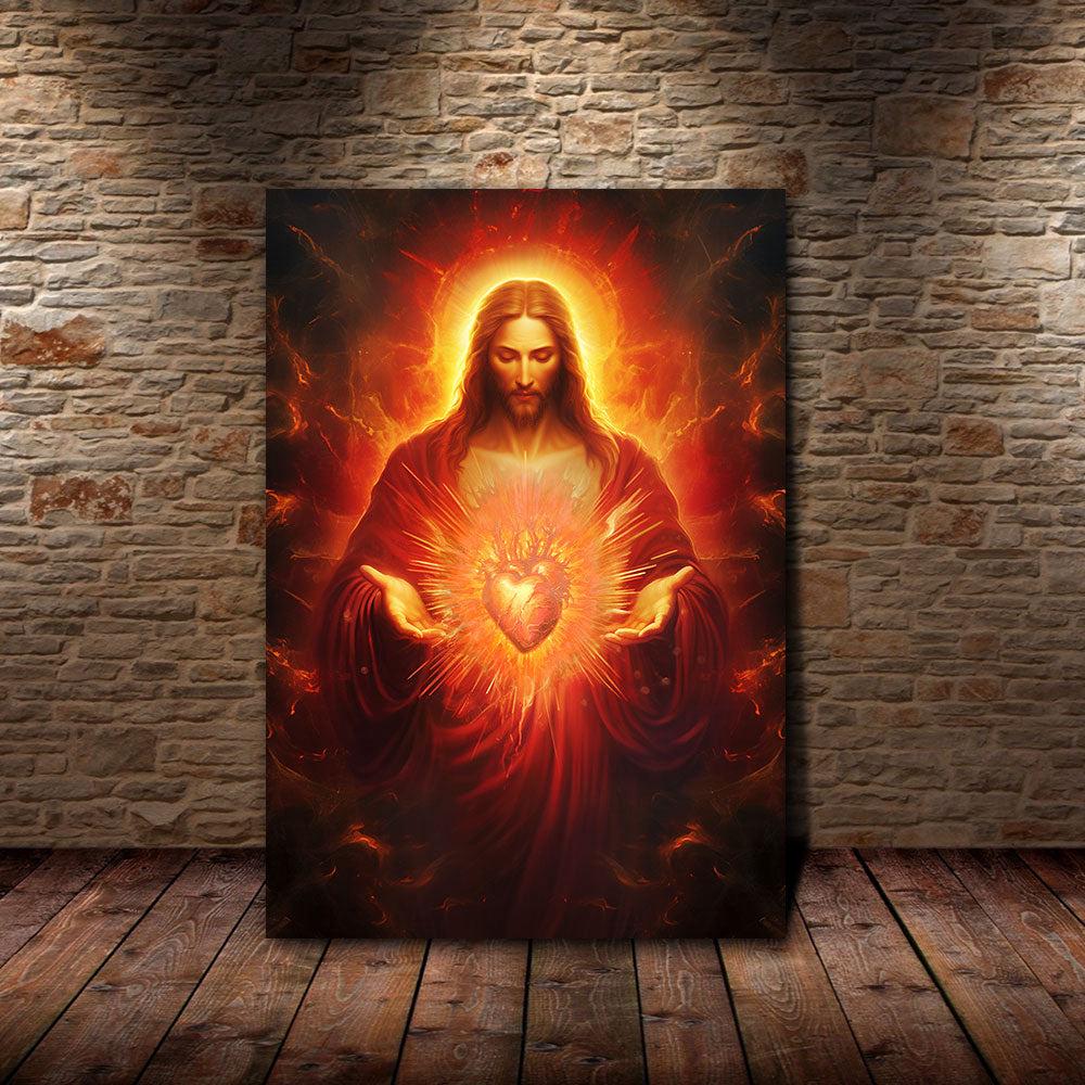 Sacred Heart of Jesus Canvas Poster Wall Art Sacred Heart of Jesus Canvas Poster Wall Art