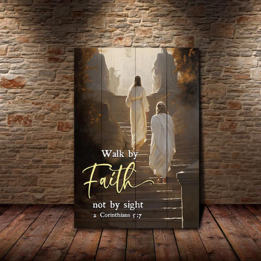 Walking with the God to Heaven Woman Walking with Jesus Canvas Poster Wall Art Walking with the God to Heaven Woman Walking with Jesus Canvas Poster Wall Art